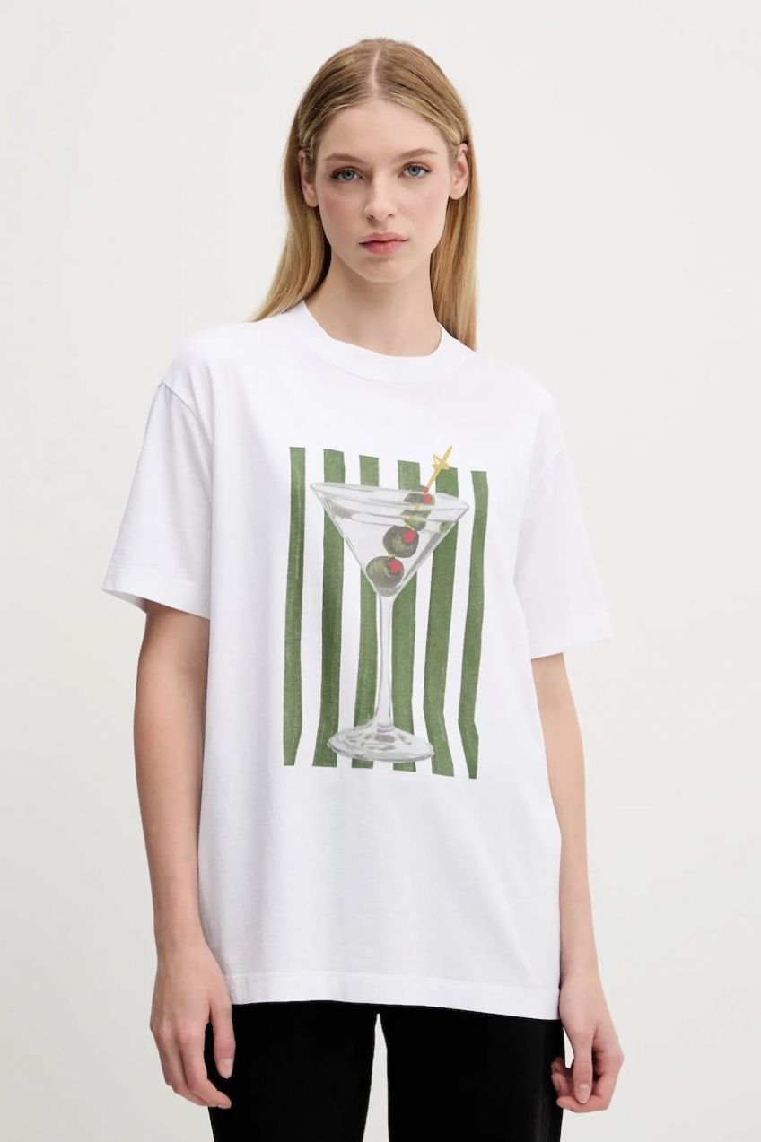 Bavlnené tričko Abercrombie & Fitch dámske, biela farba, KI157-5346-100