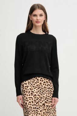 Sveter Dkny čierna farba, ľahký, DJ5R0646