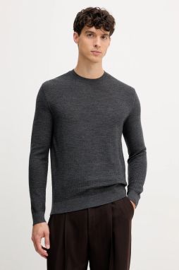 Vlnený sveter Emporio Armani šedá farba, ľahký, EM002196 AF13851