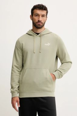 Mikina Puma zelená farba, s kapucňou, s nášivkou, 684718