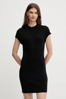 Šaty Armani Exchange čierna farba, mini, rovný strih, XW000764 AF10352