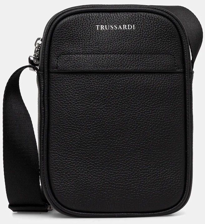 Kožená taška Trussardi čierna farba, Z589E005966N