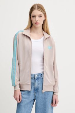 Mikina adidas Originals Firebird hnedá farba, s nášivkou, JX7864