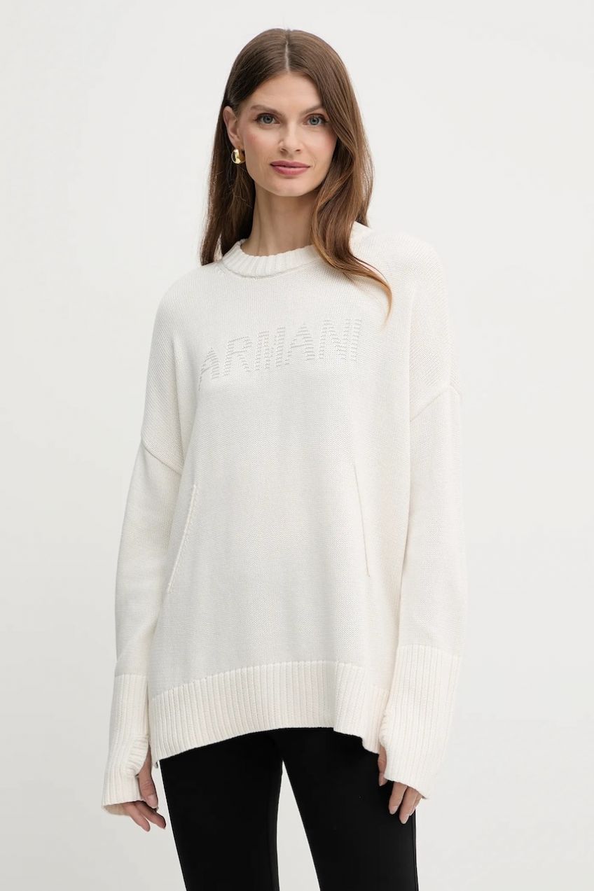 Bavlnený sveter Armani Exchange béžová farba, XW000760 AF16552