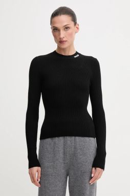 Sveter MSGM čierna farba, s polorolákom, 3941MDM217.257784