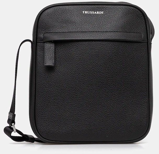Kožená taška Trussardi čierna farba, Z590E005967N