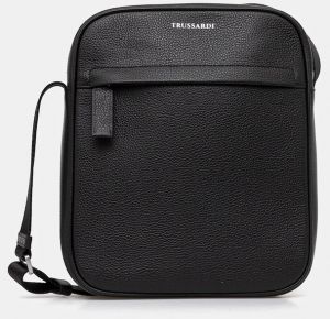 Kožená taška Trussardi čierna farba, Z590E005967N