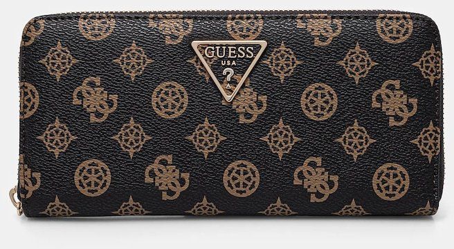 Peňaženka Guess LAUREL dámska, hnedá farba, SWPG85 00146