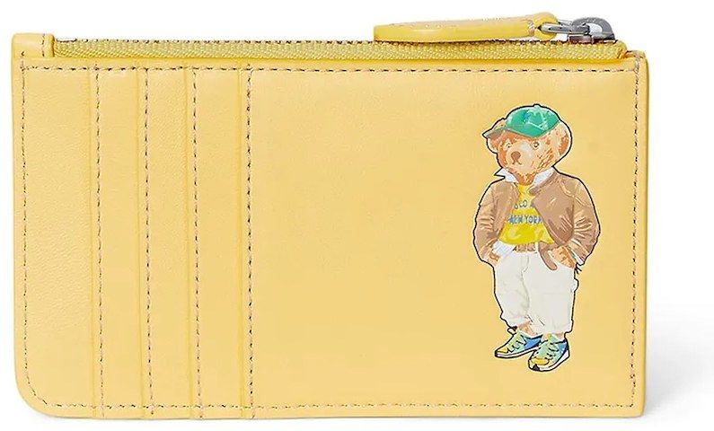 Kožená peňaženka Polo Ralph Lauren žltá farba, 427973075