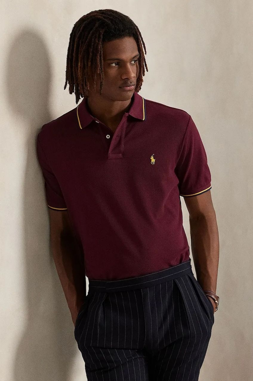 Bavlnené polo tričko Polo Ralph Lauren modrá farba, jednofarebné, 710842621