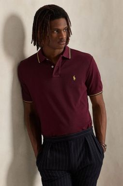 Bavlnené polo tričko Polo Ralph Lauren modrá farba, jednofarebné, 710842621
