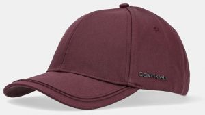 Bavlnená šiltovka Calvin Klein bordová farba, jednofarebná, K50K512613