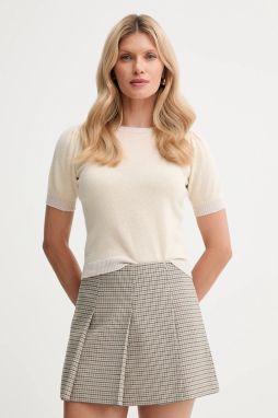 Vlnený sveter Twinset béžová farba, ľahký, 252TP3581