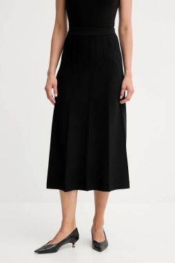 Sukňa Twinset čierna farba, midi, áčkový strih, 252TP3641