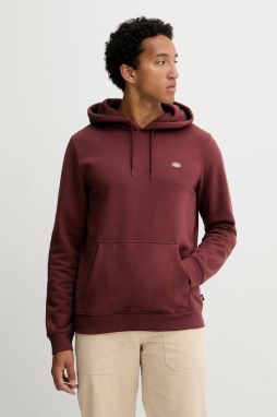 Mikina Dickies bordová farba, s kapucňou, jednofarebná, DK0A4XCD