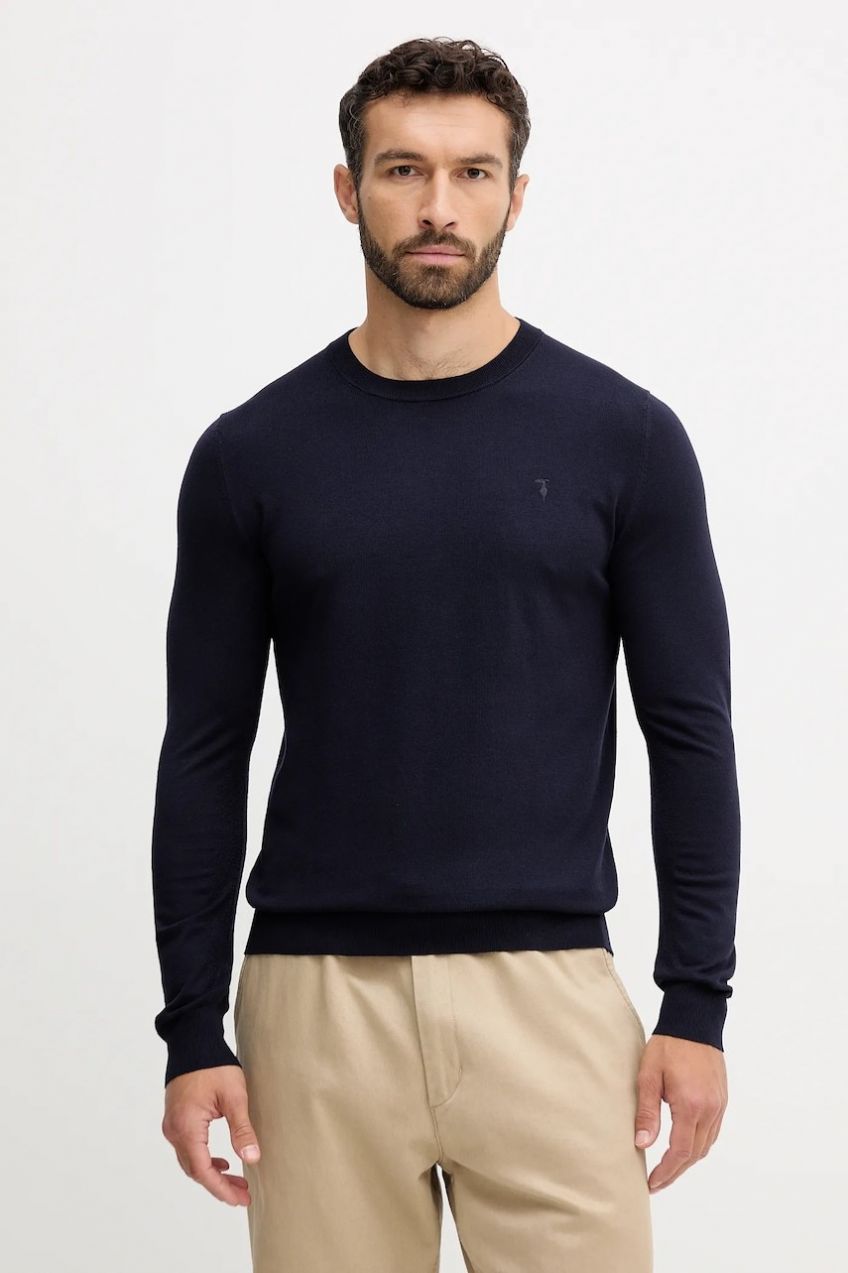 Sveter Trussardi tmavomodrá farba, ľahké, M0168000018N
