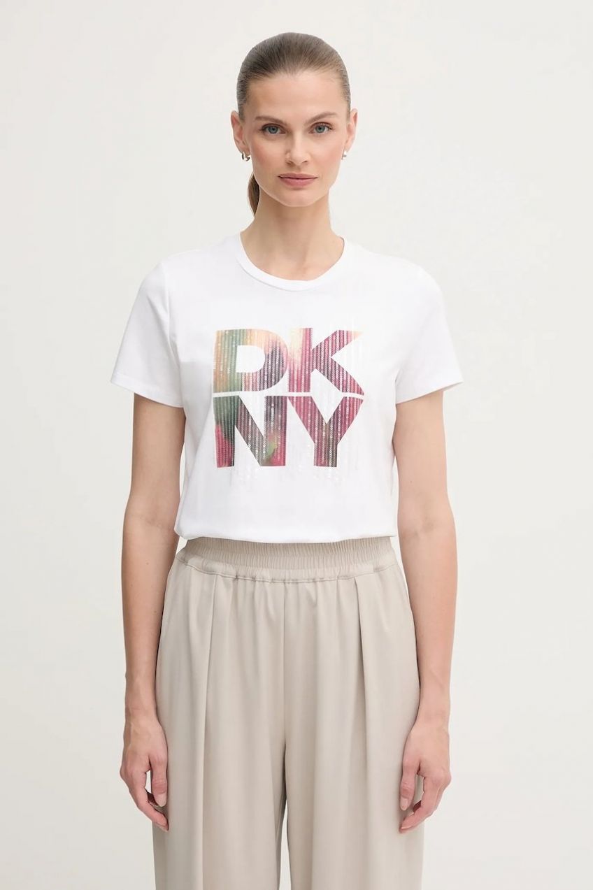Tričko Dkny dámske, biela farba, P52H4WNA