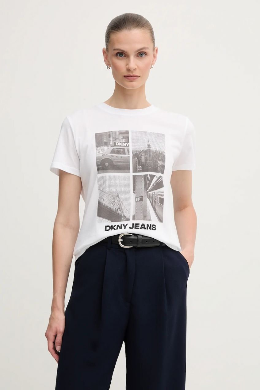 Tričko Dkny dámske, biela farba, DJ5T1526