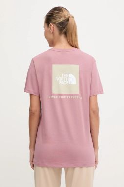 Bavlnené tričko The North Face dámske, ružová farba, NF0A87NKFA71
