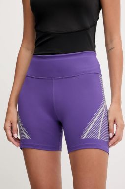 Tréningové šortky adidas by Stella McCartney fialová farba, vzorované, vysoký pás, JW2025