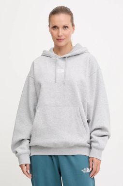 Mikina The North Face Essential šedá farba, s kapucňou, melanžová, NF0A89ENDYX1
