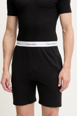 Pyžamové šortky Calvin Klein Underwear pánske, čierna farba, vzorovaná, 000NM2847E
