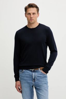 Vlnený sveter Tommy Hilfiger tmavomodrá farba, ľahký, MW0MW39775