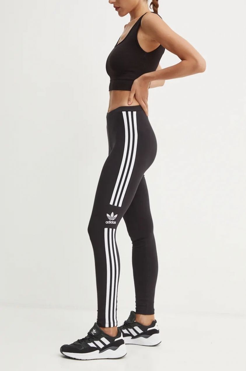 Legíny adidas Originals dámske, čierna farba, vzorované