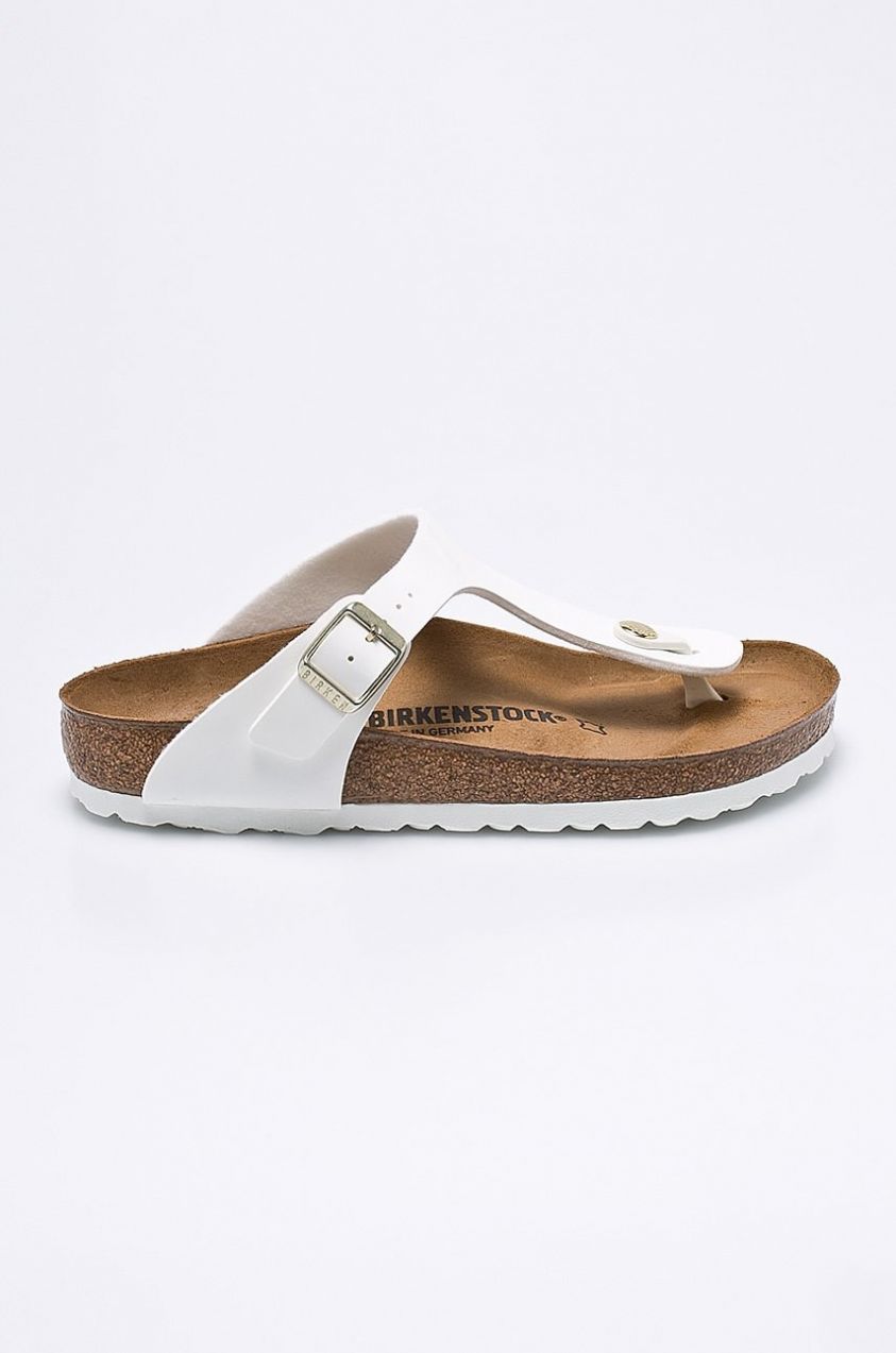 Šľapky Birkenstock Gizeh dámske, biela farba, na plochom podpätku, 1005299