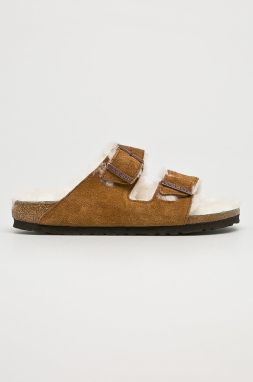 Semišové papuče Birkenstock Arizona hnedá farba