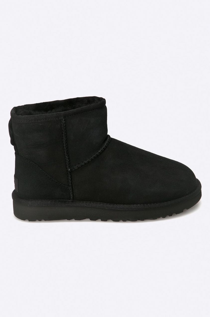 Semišové snehule UGG Classic Mini II dámske, čierna farba, 1016222.BLK