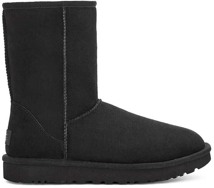 UGG Classic Short II dámske, čierna farba, na plochom podpätku, zateplené, 1016223.BLK