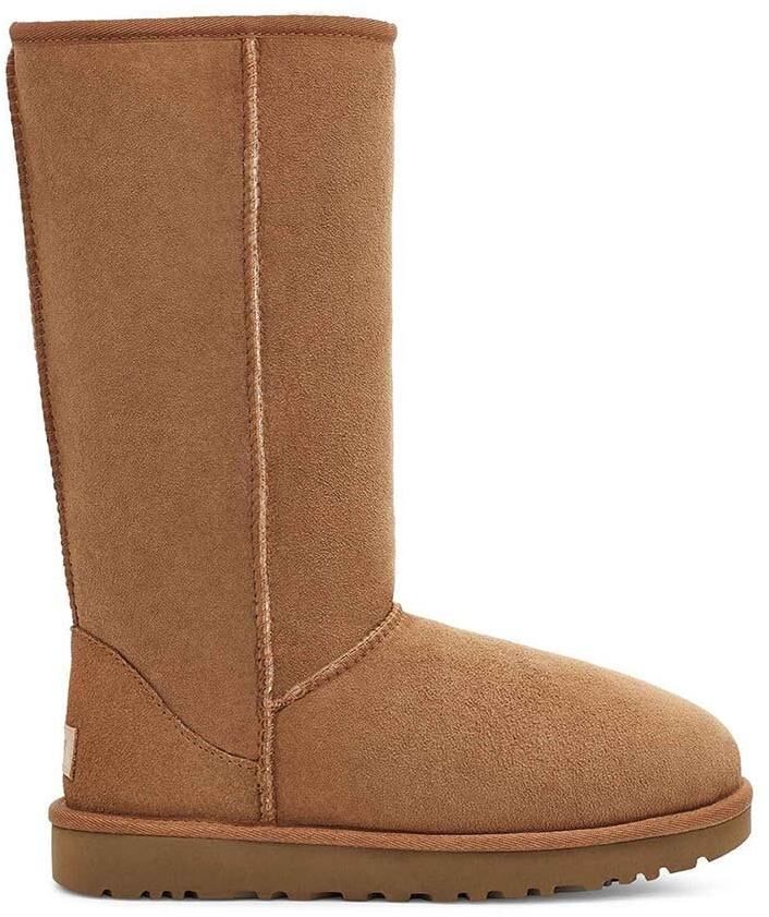 Semišové snehule UGG dámske, hnedá farba