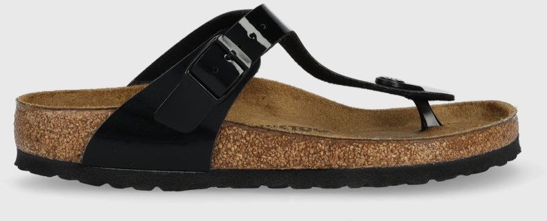 Šľapky Birkenstock Gizeh dámske, čierna farba, na plochom podpätku, 43661