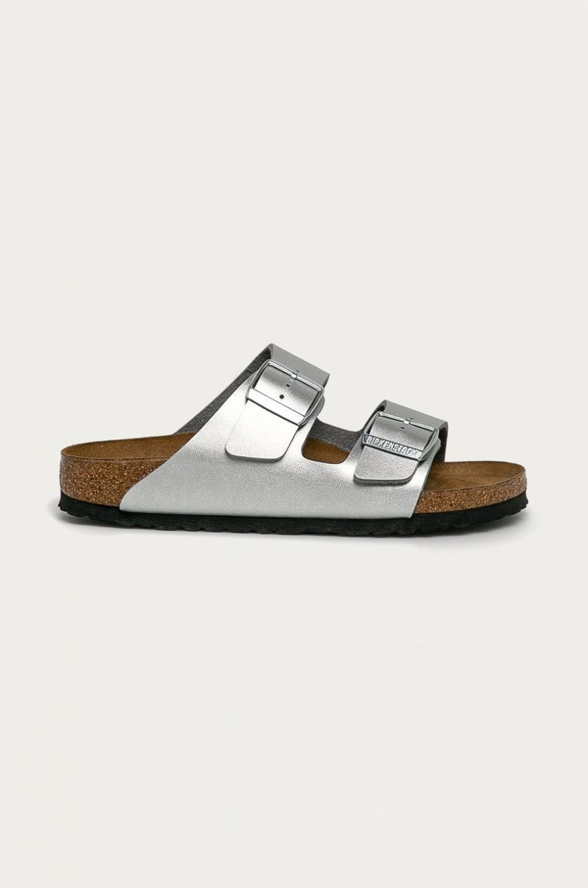 Šľapky Birkenstock Arizona dámske, strieborná farba, 1012283