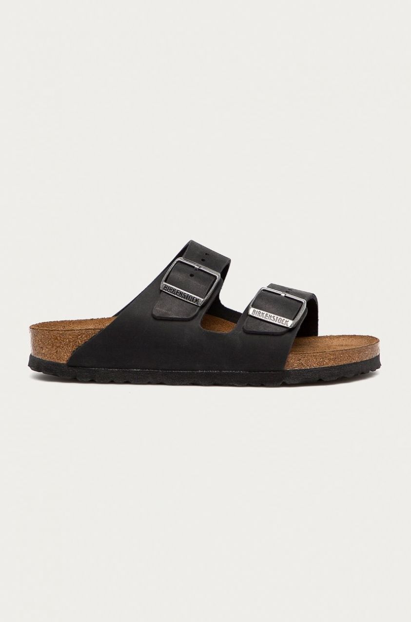 Nubukové šľapky Birkenstock Arizona čierna farba, 552113