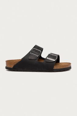 Nubukové šľapky Birkenstock Arizona čierna farba, 552113