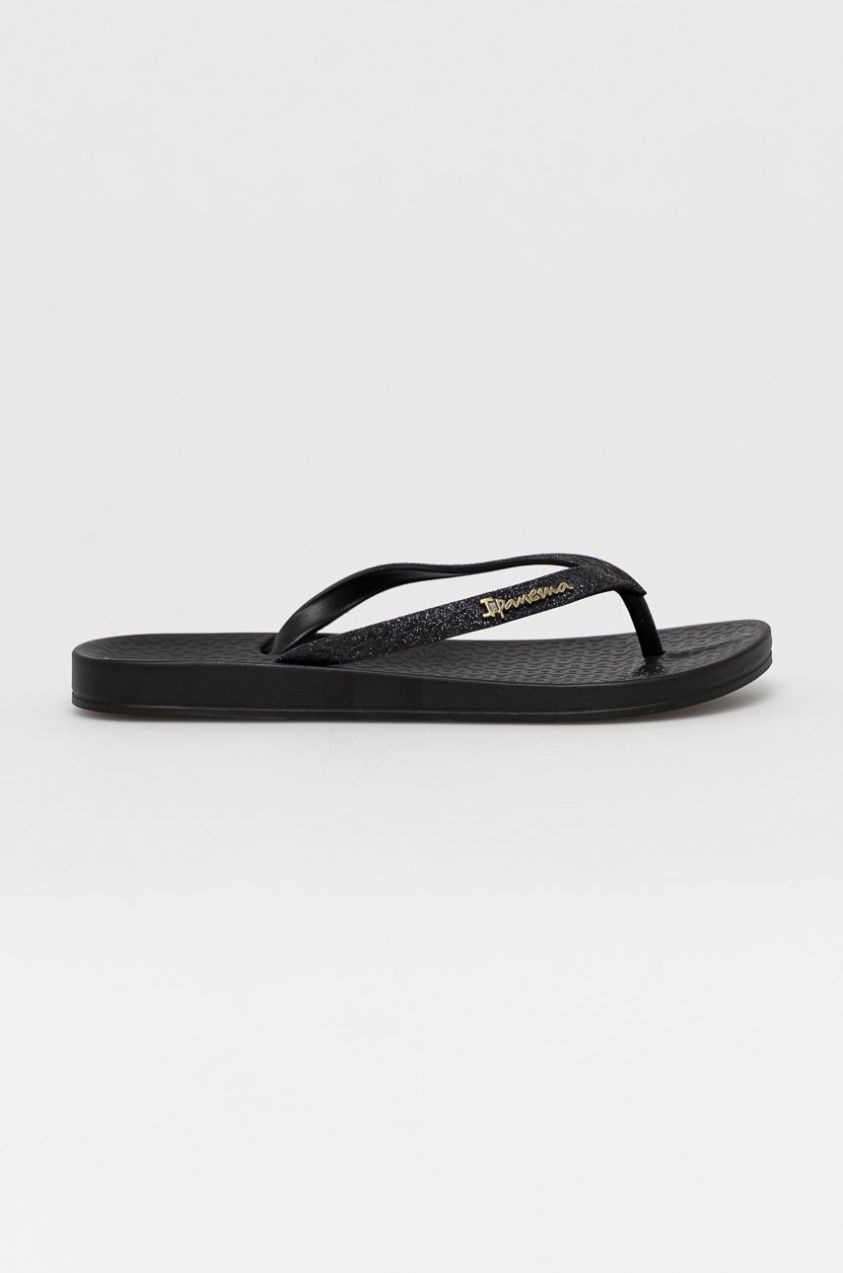 Žabky Ipanema ANATOMIC LOLITA FEM dámske, čierna farba, na plochom podpätku, 83140-23376