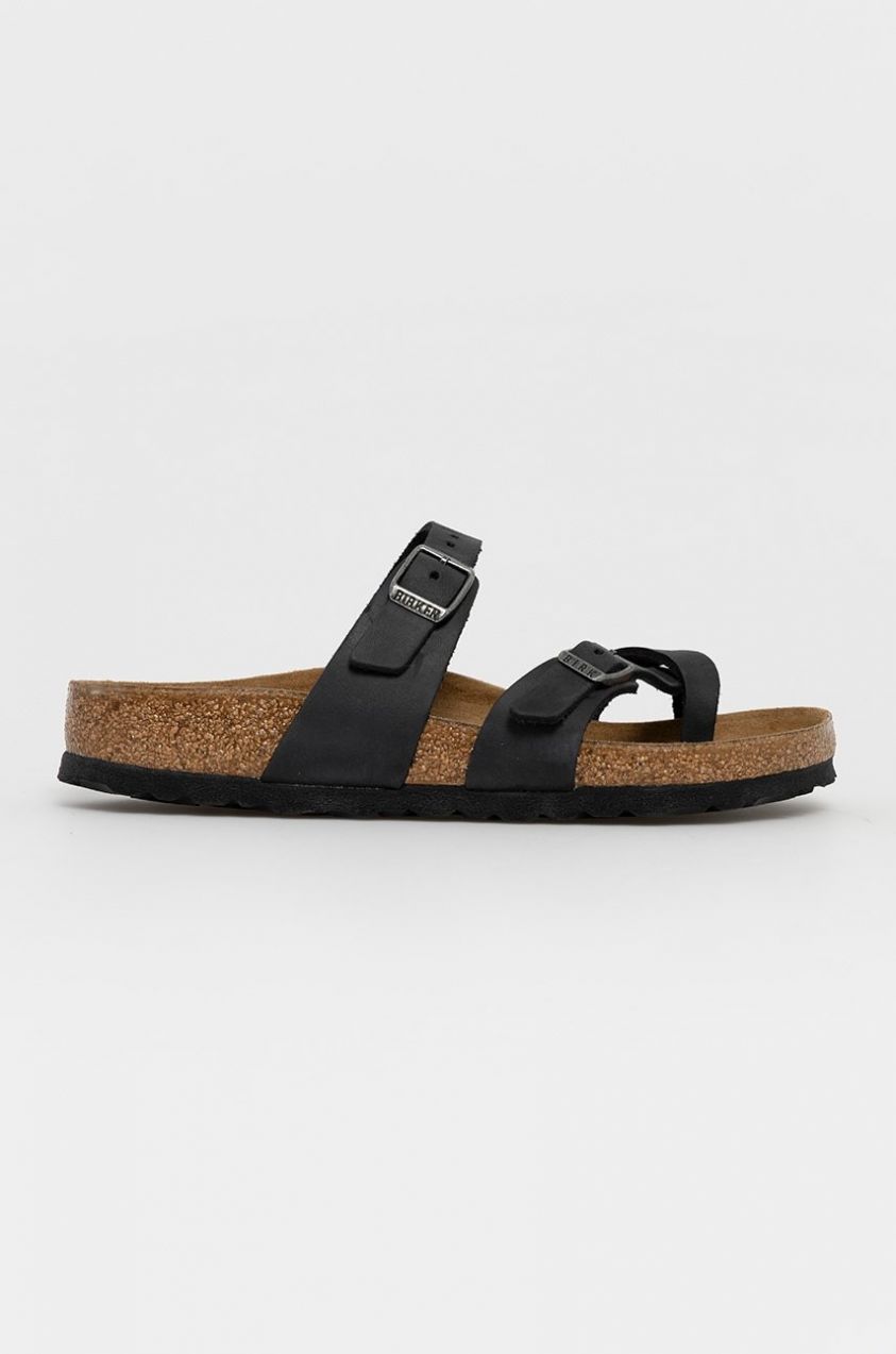 Kožené šľapky Birkenstock Mayari dámske, čierna farba, 171481