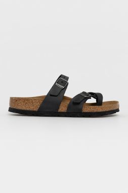 Kožené šľapky Birkenstock Mayari dámske, čierna farba, 171481