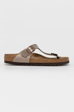 Šľapky Birkenstock Gizeh dámske, béžová farba, na plochom podpätku, 1016144