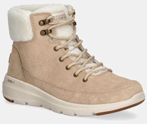 Semišové snehule Skechers béžová farba