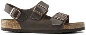 Kožené sandále Birkenstock Milano dámske, hnedá farba, 34873