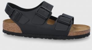 Kožené sandále Birkenstock Milano dámske, čierna farba, 34193