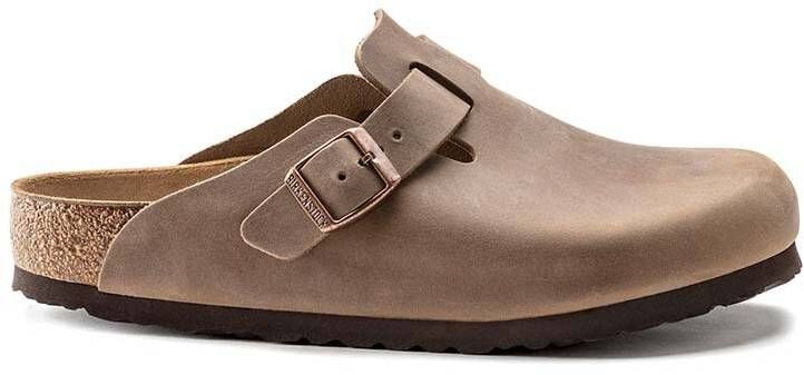 Nubukové šľapky Birkenstock Boston hnedá farba, 960811