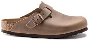 Nubukové šľapky Birkenstock Boston hnedá farba, 960811