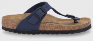 Šľapky Birkenstock Gizeh dámske, tmavomodrá farba, na plochom podpätku, 752663