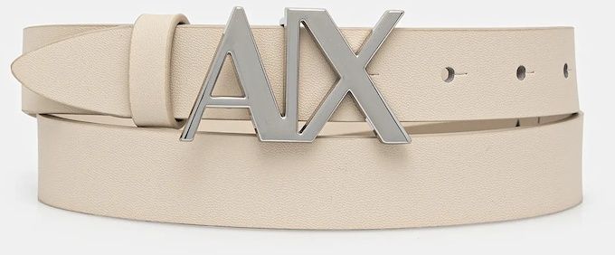 Kožený opasok Armani Exchange hnedá farba