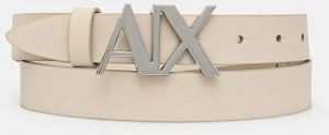 Kožený opasok Armani Exchange hnedá farba