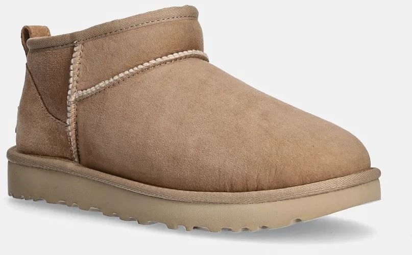 Semišové snehule UGG Classic Ultra Mini hnedá farba, 1116109.SAN